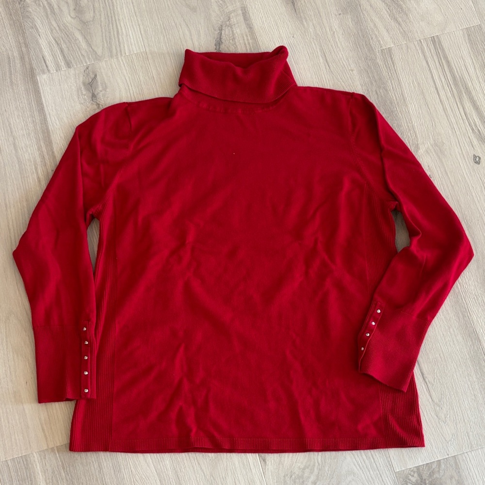 JM Collection Red Turtleneck Sweater